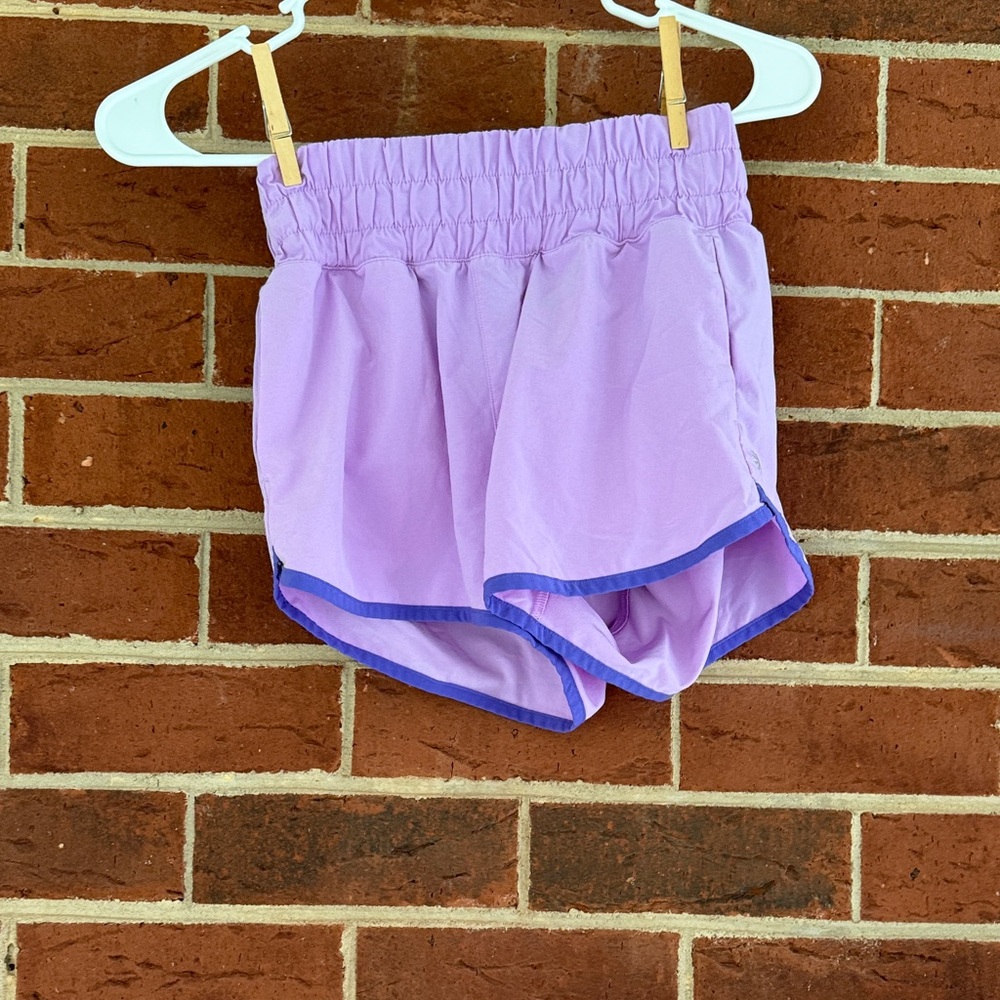 Athleta Kids Purple Shorts with Blue Trim